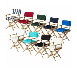 Regisseursstoel, ongeolied teak/rvs